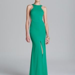 Nicole Bakti Emerald Dress w Mesh Side Panels
